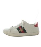 グッチ GUCCI エース エンブロイダリー スニーカー ローカット レザー 35 ホワイト 431942 /YO27