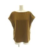 イエナ IENA サテンボートネックフレンチスリーブブラウス 茶 ブラウン /SS ■OS