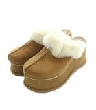 エモダ EMODA ボリュームラウンドサボ 厚底 ファー L 25.5cm ベージュ 白 /MI ■OS