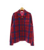 モンクレール MONCLER 23AW CAMICIA ジップアップ チェック シャツジャケット ブルゾン M レッド ブルー /ES ■OS