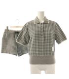 セットアップ ツイード ポロシャツ ショートパンツ 40 38 グレー ホワイト チャコールグレー /DO ■OS