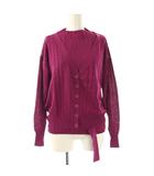 マーリエパーエフデ Maglie par ef-de Vネックカーディガン ノースリブニット アンサンブル リネン混 7 パープル /HK ■OS