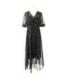 ルーニィ LOUNIE 花柄 ワンピース 半袖 シアー 38 ネイビー オフホワイト /ES ■OS