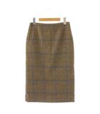 ルーニィ LOUNIE ウール グレンチェック スカート ロング タイト 38 ベージュ 茶 /NR ■OS