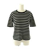 ルーニィ LOUNIE ボーダー 半袖ニット セーター F ブラック ホワイト /DF ■OS