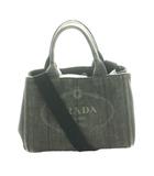 プラダ PRADA カナパ CANAPA ハンドバッグ ショルダー デニム チャコールブラック /SS ■OS ■OH