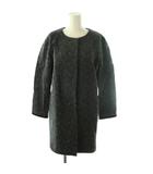 イエナ IENA ノーカラーコート ウール S ブルーグレー ロング丈 /OK ■OS