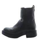 ザラ ZARA ショートブーツ レザー サイドゴア 38 黒 ブラック /SR