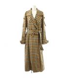 アメリヴィンテージ Ameri VINTAGE PASS CODE CHECK COAT トレンチコート チェック柄 ベルト付き M ブラウン ベージュ マルチカラー /ES ■OS