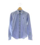 ラルフローレン RALPH LAUREN ストライプシャツ 長袖 コットン 2 青 白 黒 /CX ■OS
