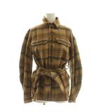 ポロ ラルフローレン POLO RALPH LAUREN 近年モデル チェック柄フランネルシャツ ベルト付き 0 ブラウン /CX ■OS