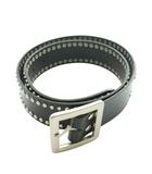 ビームス BEAMS レザースタッズベルト M 黒 ブラック シルバーカラー /SS ■OS ■AD