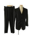 バーバリーブラックレーベル BURBERRY BLACK LABEL 3B背抜きジャケットパンツスーツ テーラード セットアップ ブラック /HK ■OS