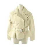 ダーリッチ Darich 24SS フレアライダースジャケット レザージャケット フェイクレザー スタッズ F 白 112413003 /CX ■OS