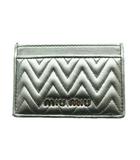 ミュウミュウ miumiu マテラッセ カードケース 名刺入れ レザー 銀色 シルバーカラー /SS ■OS ■OH