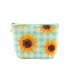 フェイラー FEILER ラブラリーバイフェイラー LOVERARY BY FEILER ひまわりチェック ジップポーチ ミントグリーン 黄色 茶 /MI ■OS ■SH