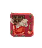 フェイラー FEILER メルシーモンシュシュ エチケットポーチ L字ファスナー 総柄 ピンク 赤 /MI ■OS ■SH