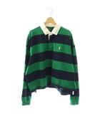 ポロ バイ ラルフローレン Polo by Ralph Lauren ラガーシャツ ボーダー 長袖 L グリーン ネイビー /DF ■OS
