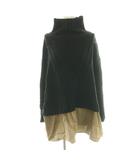 ブージュルード Bou Jeloud レイヤード風ニットチュニック F 黒 ブラック カーキ /SS ■OS