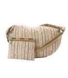 レスポートサック LesportSAC ショルダーバッグ 白 ホワイト ピンク 茶色 ブラウン ハート柄 総柄 ストライプ /RI ■OS