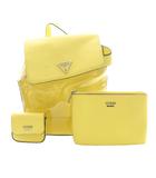 ゲス GUESS リュックサック デイパック ショルダー ポーチ ミニポーチ 3点セット レザー 黄色 イエロー /SS ■OS
