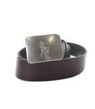 ポロ ラルフローレン POLO RALPH LAUREN レザー ベルト 34/85 茶色 ブラウン /SR