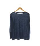  エスエヌ スーパーナチュラル sn ヨガ メリノウールボートネックTシャツ カットソー S ネイビー /ES ■OS