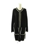 エムプルミエ ブラック M-Premier BLACK ジップニットワンピース 膝丈 長袖 36 ブラック /HK ■OS