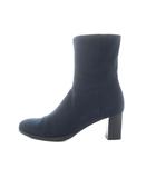 ヒロフ HIROFU ショートブーツ 24cm スエード ヒール スエード ネイビー サイドファスナー /RI ■OS