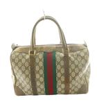 グッチ GUCCI オールド Old シェリーライン ミニボストンバッグ ハンド GG柄 PVC マルチカラー グレー 茶 ブラウン /SS ■OS ■OH