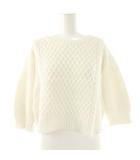 ドゥロワー Drawer ケーブル編みコットンニット セーター 七分袖 ホワイト /DO ■OS