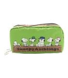 レスポートサック LesportSAC × PEANUTS スヌーピー ポーチ ナイロン 総柄 黄緑 /MI ■OS