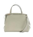 ヴァレクストラ Valextra Triennale トリエンナーレ 2WAY ハンドバッグ ショルダーバッグ カーフスキン レザー ワンカラー グレー /BB