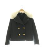 ラグ&ボーン RAG&BONE ファー付Pコート ショートコート アウター フェイクファー XS 紺 白 /CX ■OS