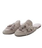 トッズ TOD'S ミュール サンダル フラット タッセル スエード 39 ピンク /YO36