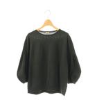 イエナ IENA コットンストレッチタックパフプルオーバー ニット カットソー 七分袖 チャコールグレー /NR ■OS