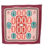 エルメス HERMES スカーフ カレ90 BOUCLERIE MODERNE モダンなバックル シルク プリュヌ/ローズベール/ターコイズ /YO34 ■OH