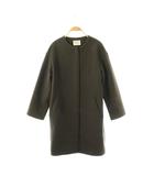 イエナ IENA 二重織りシャルムノーカラーコート アウター ロング ウール 36 チャコールブラウン /DO ■OS