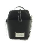 メゾンマルジェラ 11 Maison Margiela 11 5AC バケットバッグ 2WAY 巾着型 ハンド ワンハンドル ショルダー 牛革 レザー キャンバス チェーン 黒 ブラック S61WG0035P4348T8013 /BB