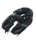 グレンプリンス Glen Prince mackenzie カシミヤ大判ストール フリンジ チェック柄 緑 黒 紺 赤 /MI ■OS