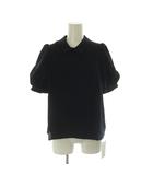 ナチュラルビューティーベーシック NATURAL BEAUTY BASIC 25SS シャツカラータックブラウス S 紺 ネイビー 半袖 /AG ■OS