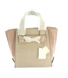 トランテアン ソン ドゥ モード 31 Sons de mode 配色ハンドバッグ ショルダー 2WAY クロコ型押し スエード モカ ピンク /SS ■OS