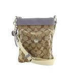 シグネチャーショルダーバッグ キャンバス ベージュ 紫 7082 /MI ■OS