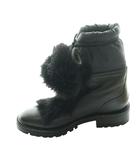 ジミーチュウ JIMMY CHOO ボンボンファー付きショートブーツ 35 黒 ブラック /SS ■OS