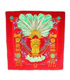 エルメス HERMES カレ90 メキシコ MEXIQUE スカーフ 仏像 大仏 マルチカラー 赤 レッド 緑 グリーン /SS ■OS ■OH