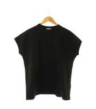 エイトン ATON 24SS 12 AIR SPINNING オーバーサイズプルオーバー カットソー フレンチスリーブ 02 ブラック /HK ■OS