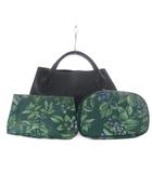 ローラアシュレイ LAURA ASHLEY トートバッグ ハンドバッグ レザー ポーチ付き ネイビー /YO4