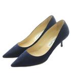 ジミーチュウ JIMMY CHOO パンプス ポインテッドトゥ スエード 37 24.0cm 紺 /MI ■OS