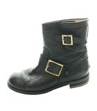 ジミーチュウ JIMMY CHOO エンジニアショートブーツ 37 黒 ブラック /SS ■OS