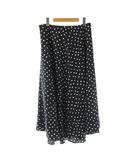 イエナ IENA アートプリントフレアスカート ロング ドット柄 40 紺 ネイビー 白 ホワイト /SS ■OS
